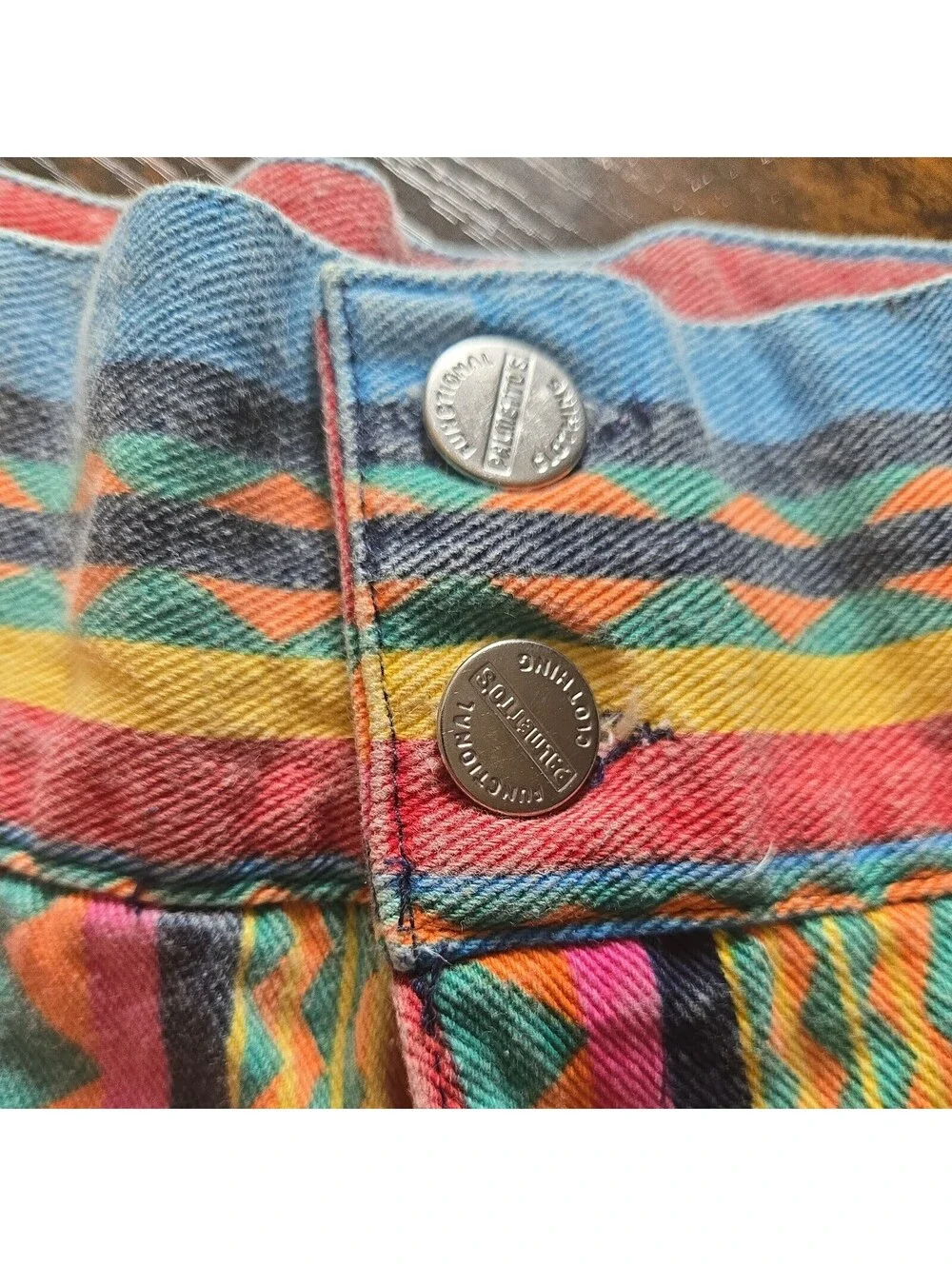 Vtg Womens Aztec High Rise Shorts Colorful Festival Palmettos 28